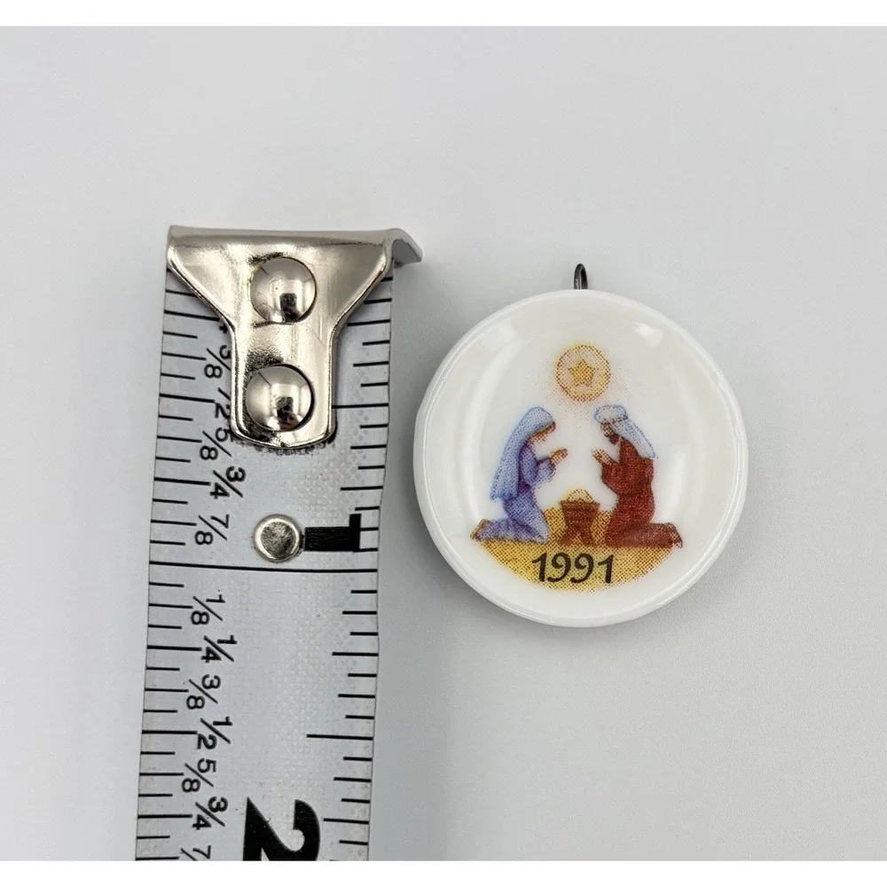 1991 Hallmark Keepsake Miniature Ornament Love Is Born Nativity Porcelain VTG
